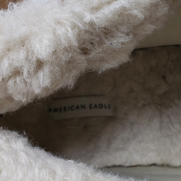 American Eagle Platform Ankle boots Lace Up Faux Suede Lined Size 8 Tan - Picture 12 of 14